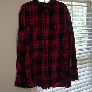Faded Glory Mens XXL black and red flannel